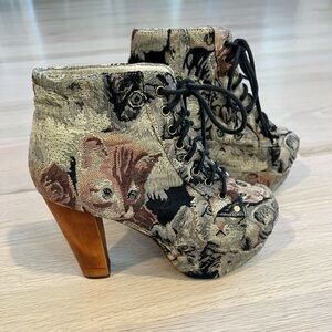 Jeffrey Campbell Cat Tapestry Lita Platform Heels - Size 6